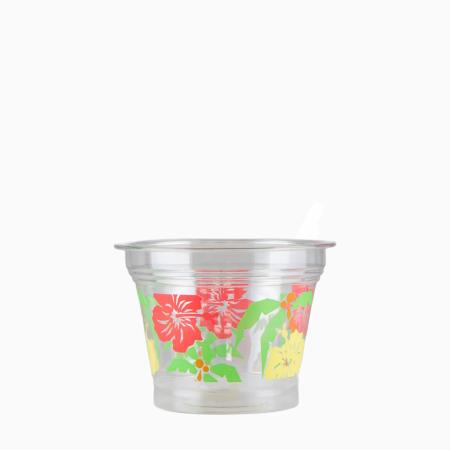 プラスチックカップ　290ml(9オンス)　96mm口径 1,000個 (PET製)　ハイビスカス　※北海道・沖縄・離島 送料別途 ※個人宅配送不可 (東名化学)