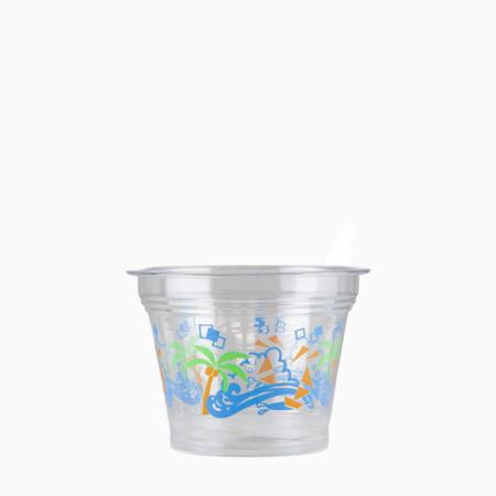 プラスチックカップ　290ml(9オンス)　96mm口径 1,000個 (PET製)　パームツリー　※北海道・沖縄・離島 送料別途 ※個人宅配送不可 (東名化学)