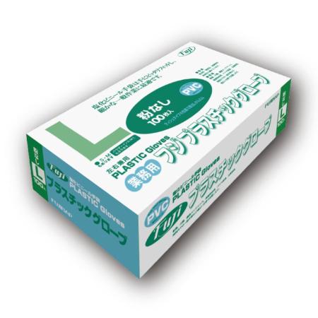 フジプラスチックグローブ　粉なし・半透明・L・厚手　2,000枚　※北海道・沖縄・離島 送料別途　※個人宅配送不可 (尚美堂/フジナップ)