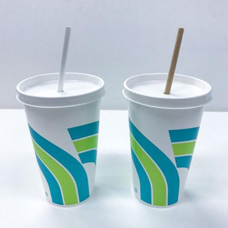 レインボー柄545ml　紙コップ1000個+紙製リッド1000個+紙製ストロー2000本 沖縄・離島 送料別途