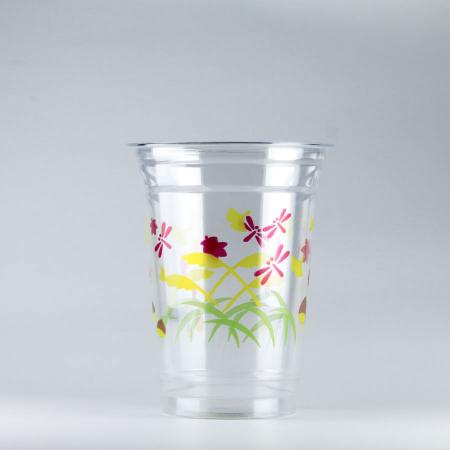 【在庫限り】プラスチックカップ　420ml(14オンス)　89mm口径 1,000個　 (PET製) プリントカップ89-14オンス オータム