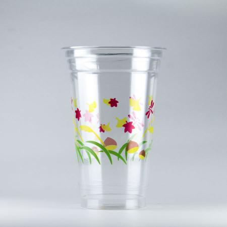 プラスチックカップ　480ml(16オンス)　89mm口径 1,000個　 (PET製) プリントカップ89-16オンス オータム