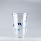 プラスチックカップ　420ml(14オンス)　89mm口径 1,000個　 (PET製) プリントカップ89-14オンス スノークリスタル