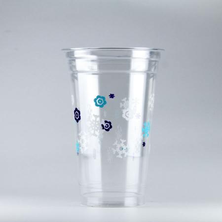 プラスチックカップ　480ml(16オンス)　89mm口径 1,000個　 (PET製) プリントカップ89-16オンス スノークリスタル