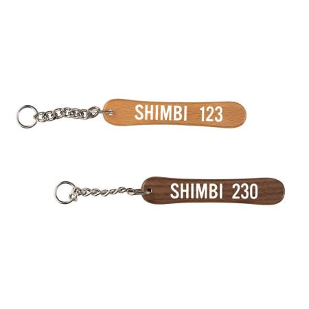 木製キーホルダー　白木・茶　WD-140V　ルームキーホルダー　シンビ(SHIMBI)