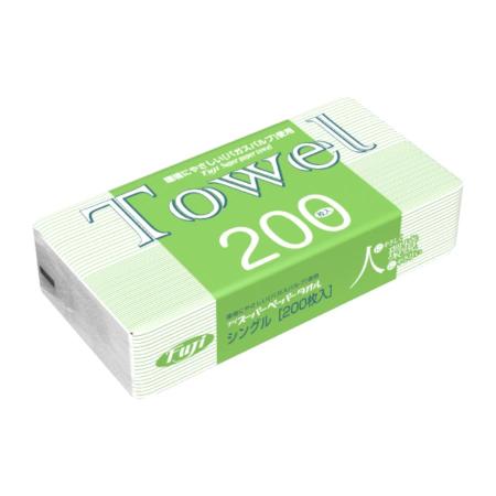 フジスーパーペーパタオル　中判 バガスパルプ　200枚×30袋(6,000枚)　※個人宅配送不可 (尚美堂/フジナップ)