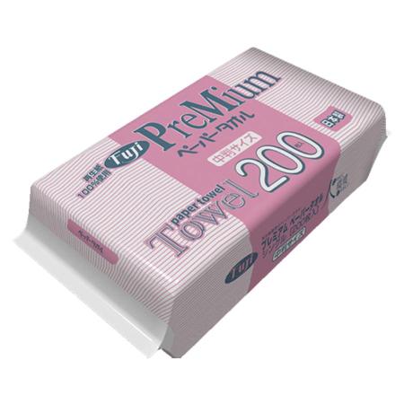 フジプレミアムペーパタオル 中判 再生紙　200枚×35袋(7,000枚)　※個人宅配送不可 (尚美堂/フジナップ)