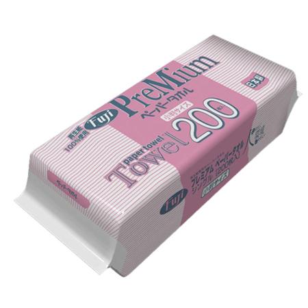 フジプレミアムペーパタオル 小判 再生紙　200枚×49袋(9,800枚)　※個人宅配送不可 (尚美堂/フジナップ)