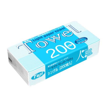 フジライトペーパータオル　中判 再生紙(中厚手)　200枚×40袋(8,000枚)　※個人宅配送不可 (尚美堂/フジナップ)