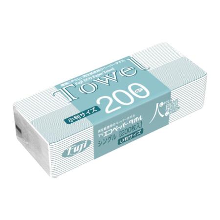 フジエコペーパータオル　小判 再生紙(厚手)　200枚×40袋(8,000枚)　※個人宅配送不可 (尚美堂/フジナップ)