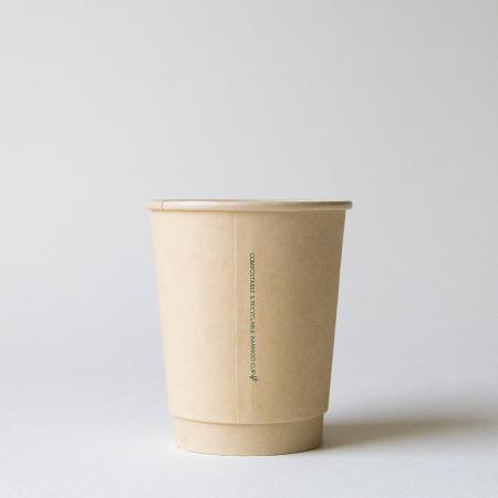 バンブー二重紙コップ(水性コート) 240ml(8オンス)　80mm口径 1,000個　※沖縄・離島 送料別途