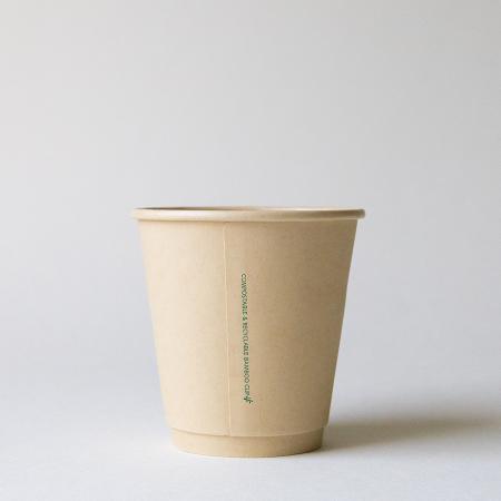 バンブー二重紙コップ(水性コート) 300ml(10オンス)　90mm口径 500個　※沖縄・離島 送料別途