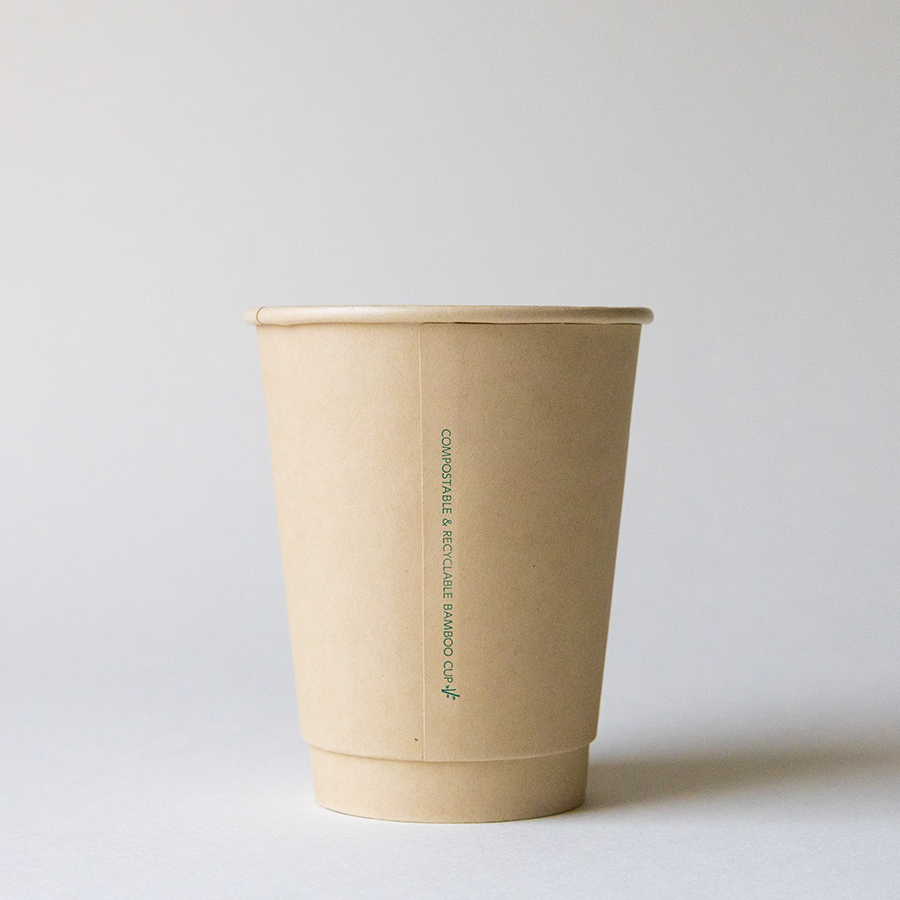 バンブー二重紙コップ(水性コート) 360ml(12オンス) 90mm口径 500個 ※沖縄・離島 送料別途
