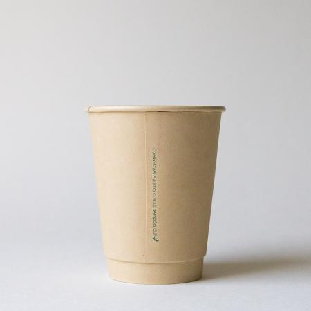 バンブー二重紙コップ(水性コート) 360ml(12オンス)　90mm口径 500個　※沖縄・離島 送料別途