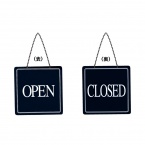 営業中サイン　US-12　グレーアクリル特厚製　表:OPEN　裏:CLOSED