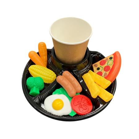 リーフ(ワンセットトレー)　黒 600個　HIPS(耐衝撃ポリ)　※沖縄・離島 送料別途 ※個人宅配送不可