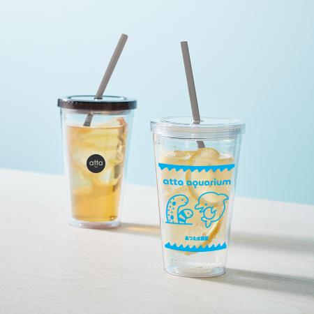 名入れ リユースカップ　側面/シルク1色印刷　10個から・500ml・ストロー付　 ※沖縄・離島 送料別途