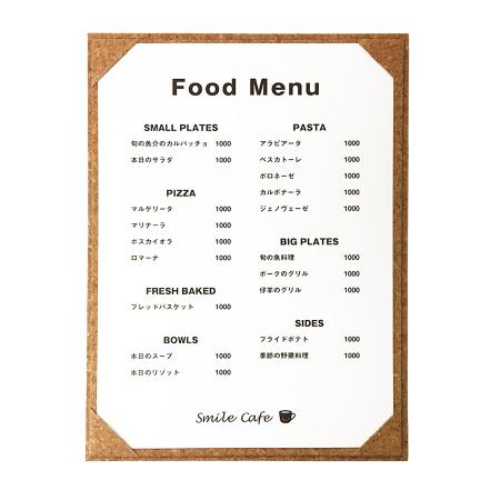 AOM-C1｜コルクメニューブック A4・1ページ AOM-C1 attaオリジナル