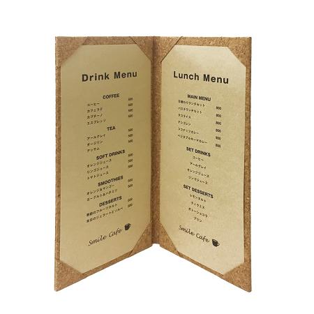 AOM-C3｜コルクメニューブック 縦長・2ページ AOM-C3 attaオリジナル