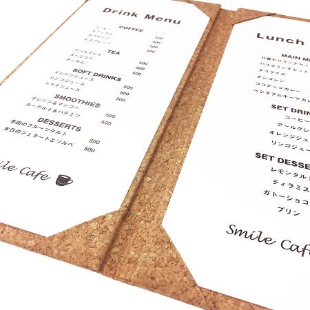 AOM-C3｜コルクメニューブック 縦長・2ページ AOM-C3 attaオリジナル