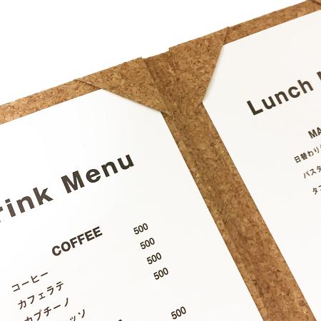 AOM-C5｜コルクメニューブック A4・2ページ AOM-C5 attaオリジナル