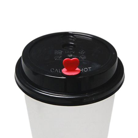 プラスチックカップ用フタ　90mm口径 1,000個(PP製)　ハートキャップ(ストロー穴付)　※適合品番あり ※沖縄・離島 送料別途
