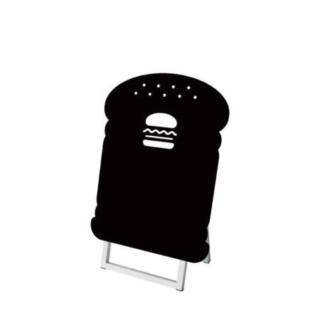 ポップルスタンド看板シルエット 45×60 片面 ブラック　ハンバーガー形(BAG)　※北海道・沖縄・離島 送料別途　※個人宅配送不可