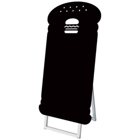ポップルスタンド看板シルエット 45×90 片面 ブラック　ハンバーガー形(BAG)　※北海道・沖縄・離島 送料別途　※個人宅配送不可