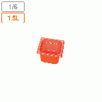 弁慶 カラーフードパン(目盛付) レッド 1/6xH100mm (174x161xH100mm) 1.5リットル 17204161