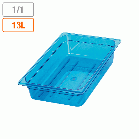 弁慶 カラーフードパン(目盛付) ブルー 1/1xH100mm (562x323xH100mm) 13リットル 17204112