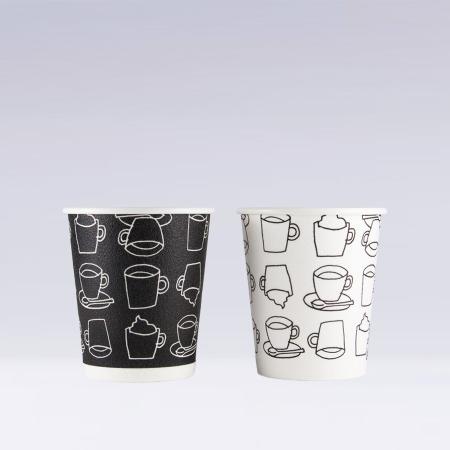 発泡断熱紙コップ　265ml(8オンス)　1,000個(2色アソート)　8oz ASホットSカフェモダン　※沖縄・離島 送料別途