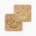 コルクコースター角型　『ビッグドーナツ』　90×90mm　※受注生産品　attaオリジナルデザイン