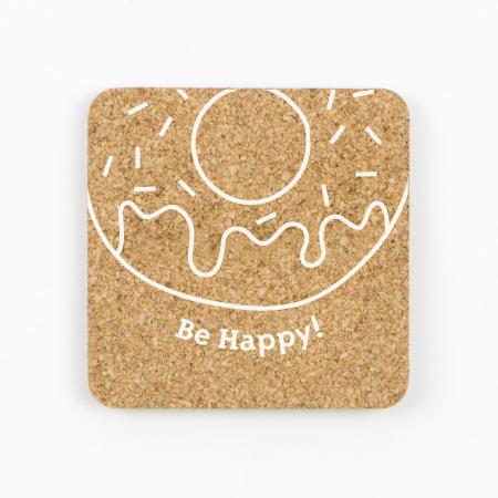 AOEQ-CS-012｜コルクコースター角型 『ビッグドーナツ』 90×90mm ※受注