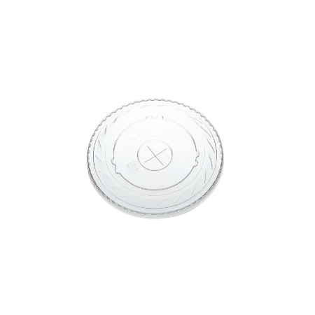 プラスチックカップ用フタ　98mm口径 2,000個(PET製)　平フタ(ストロー穴付)　※適合品番あり ※沖縄・離島 送料別途 ※個人宅配送不可
