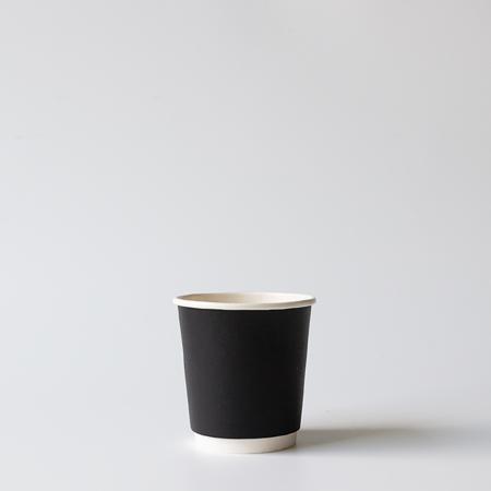断熱二重紙コップ カラーズ　ブラック 120ml(4オンス)　60mm口径 1,000個　※沖縄・離島 送料別途