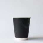 断熱二重紙コップ カラーズ　ブラック 360ml(12オンス)　90mm口径 1,000個　※沖縄・離島 送料別途