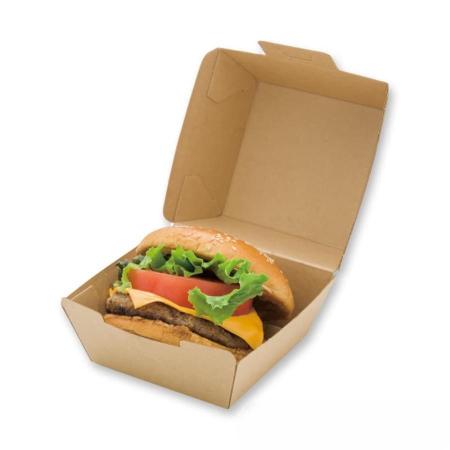 未晒バーガーボックスS　400個　115×115×90mm　ノンフッ素ネオクラフト　※沖縄・離島 送料別途(HEIKO)