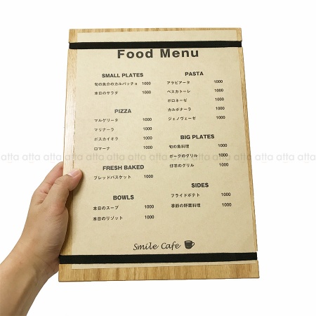BMB-A4｜木製メニューボード A4・両面使用可 バンドタイプ BMB-A4 MDF