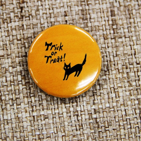 S0014-0005｜ハロウィングッズ 缶バッジ キャット｜飲食店用品・印刷