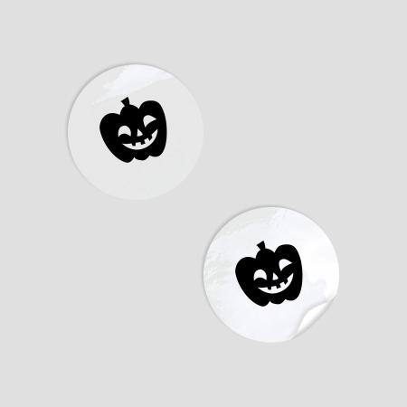 ハロウィンステッカー パンプキン 丸型 透明PET