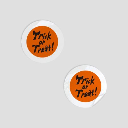ハロウィンステッカー Trick or Treat! 丸型 透明PET