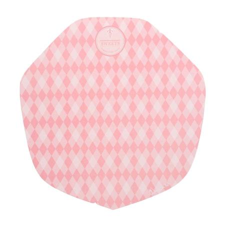 クレープ包装紙 3,000枚　上質紙+PEラミ　ピンク(変形)　263×252mm　※北海道・四国・九州・沖縄・離島 送料別途