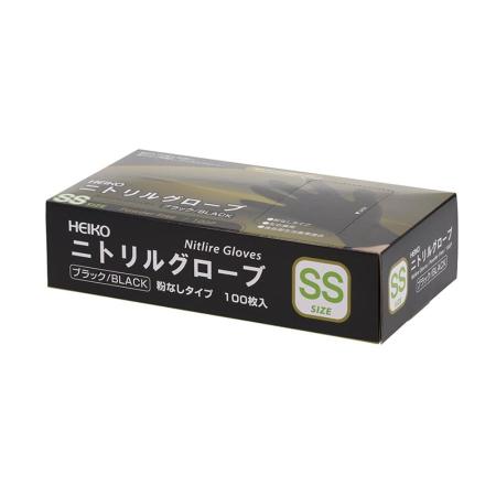 【欠品中11月入荷予定】　ニトリルグローブ　粉なし・ブラック・SS　2,000枚　※沖縄・離島 送料別途