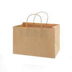 手提げ紙袋(丸紐)　オブロングバッグ　29-19 未晒無地 100枚　※沖縄・離島 送料別途