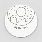紙コースター丸型　『ビッグドーナツ』　直径90mm　※受注生産品　attaオリジナルデザイン