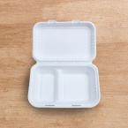 バガス2区分ランチBOX　400個 ※電子レンジ可　※沖縄・離島 送料別途