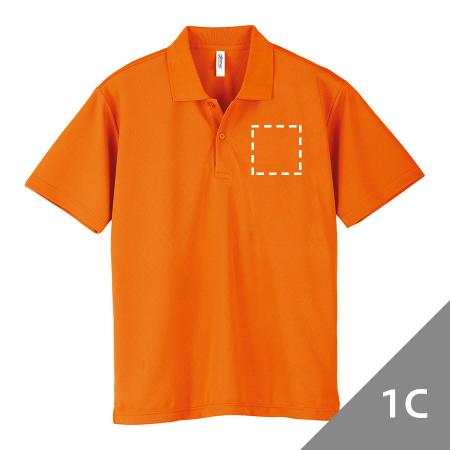 AOW-004-2-oma｜ポロシャツ オリジナルプリント シルク1色プリント 左