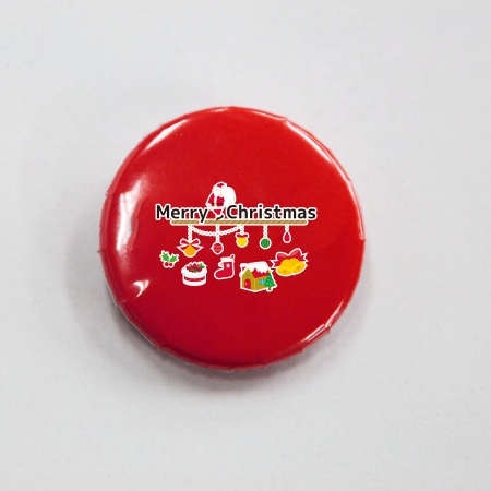 S0019-0004｜クリスマス 缶バッジ merry christmas カラー｜飲食店用品