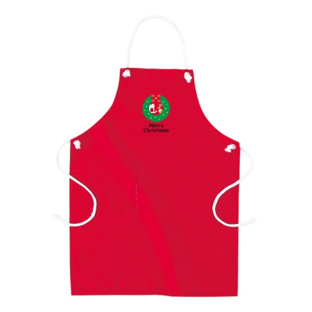 エプロンのクリスマスの装飾ノースリーブエプロン サンタエプロンセット クリスマス サンタクロース エプロン 赤色