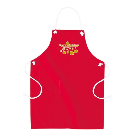 S0023-0005｜クリスマス エプロン 首掛けタイプ 赤・レッド